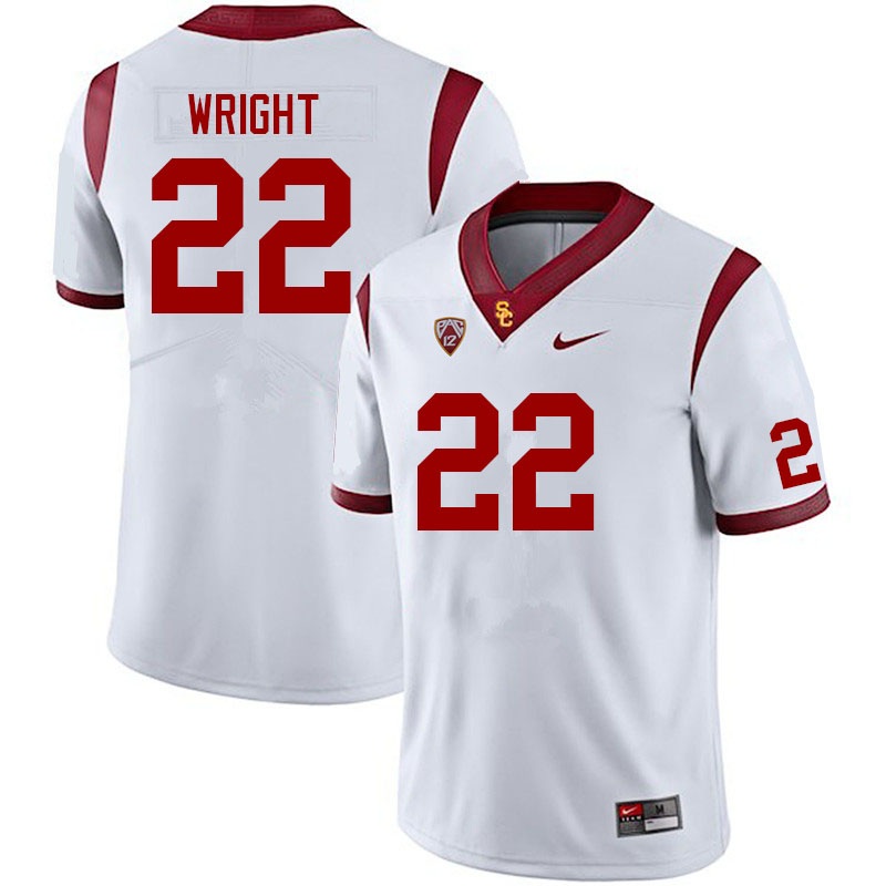 Men #22 Ceyair Wright USC Trojans College Football Jerseys Sale-White